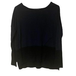 Vince Womens Sweater Navy Black Size XXS Cotton Long Sleeve